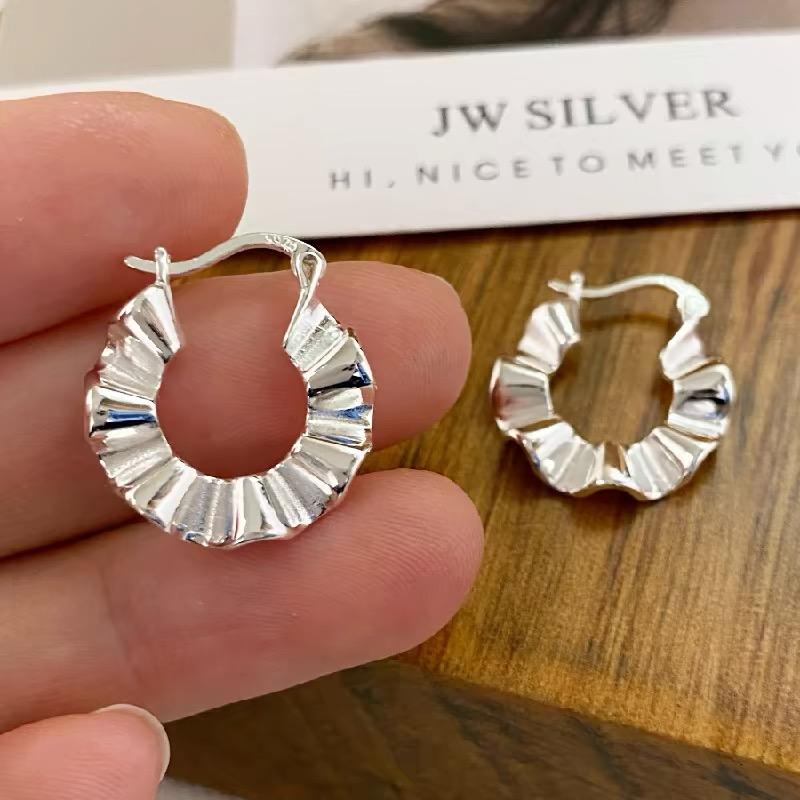 BF CLUB 925 Sterlingsilber Ohrringe für Damen Trendige Wellen-Ohrringe Schmuck Allergieprävention Party-Accessoires