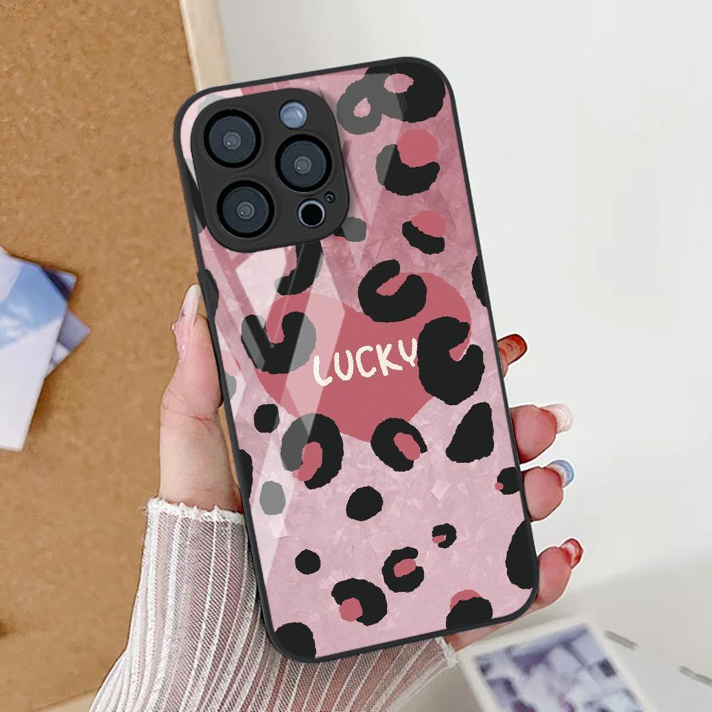 Leopard Print Phone Case For iPhone 17 Pro Case iPhone 11 16 16E 13 15 12 14 Pro Max 7 8 Plus XR SE Tempered Glass Back Cover