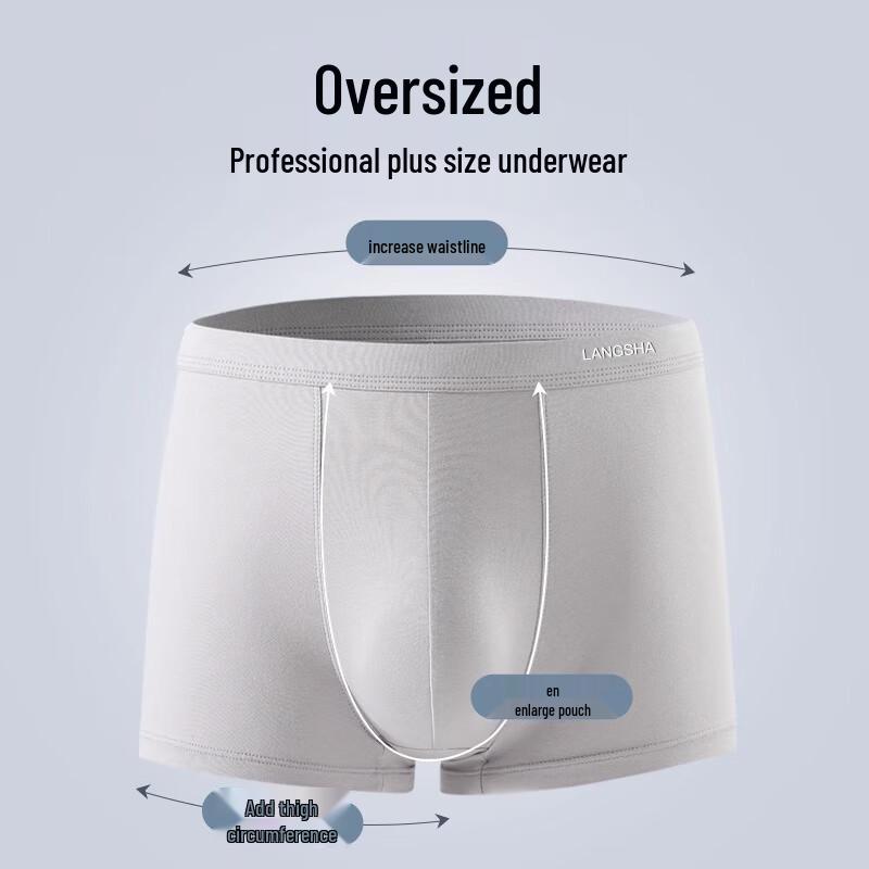 Langsha Men's Plus Size Cotton Boxer Briefs
