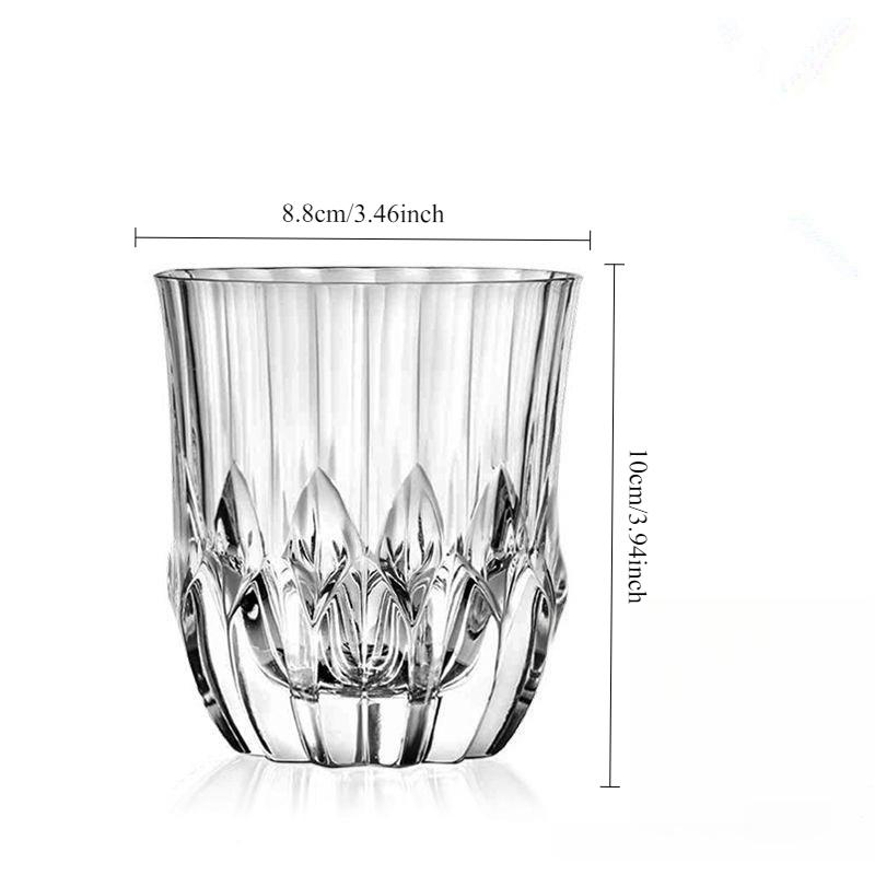 

320ml/350ml Thickened Whiskey Glass High End Cocktail Glass Diamond Relief Brandy Glass Espresso Latte Cups Suitable for Gifting 1pcs
