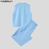 INCERUN Two Pieces Men Sleeveless Waistcoat and Long Suit Pants Trousers Casual Sets