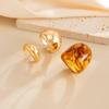 3pcs Geometric Wide Face Resin Opening Rings for Women Men Smooth Round Chunky Metal Joint Rings Set Banquet Jewelry Accessories