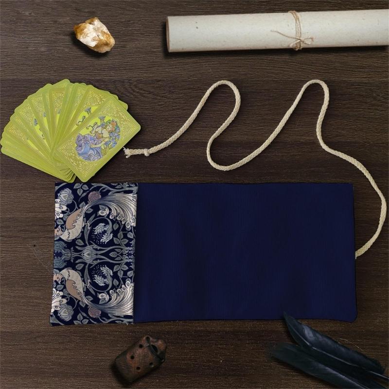 Rolls Up Tarots Bag Game Card Storage Pouches Table Divinations Card Organizers Game Card Bag Foldable Card Sleeve