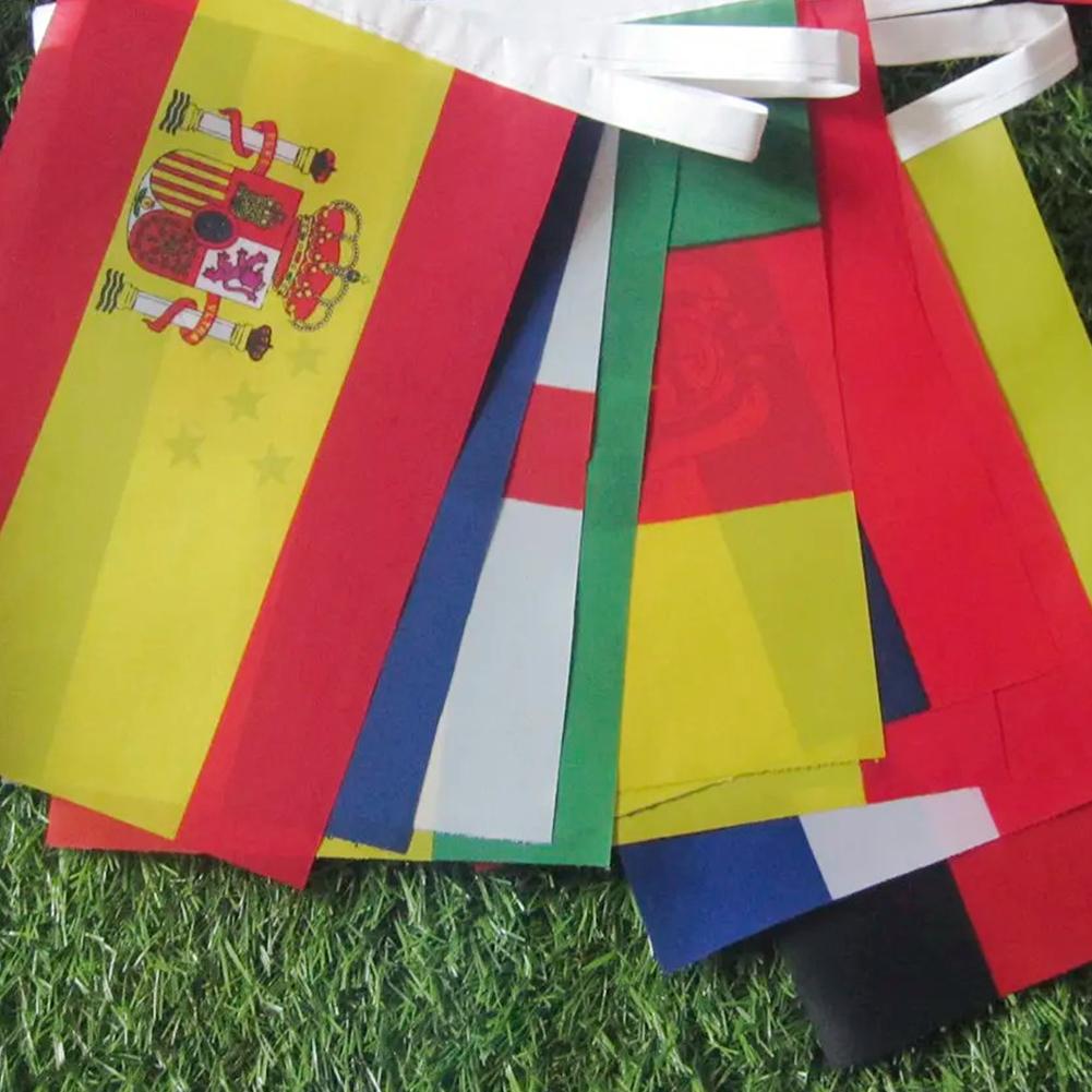 2025 European String Flags Polyester 7M 24 Countries Hanging String Flags Bunting National String Flags Football Event Decor
