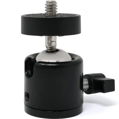 Mini Ball Head 1/4'' Screw Swivel Tripod Head Mount 360 Degree Rotating Base Adapter Ballhead for Camera Tripod Dash Cam Phone