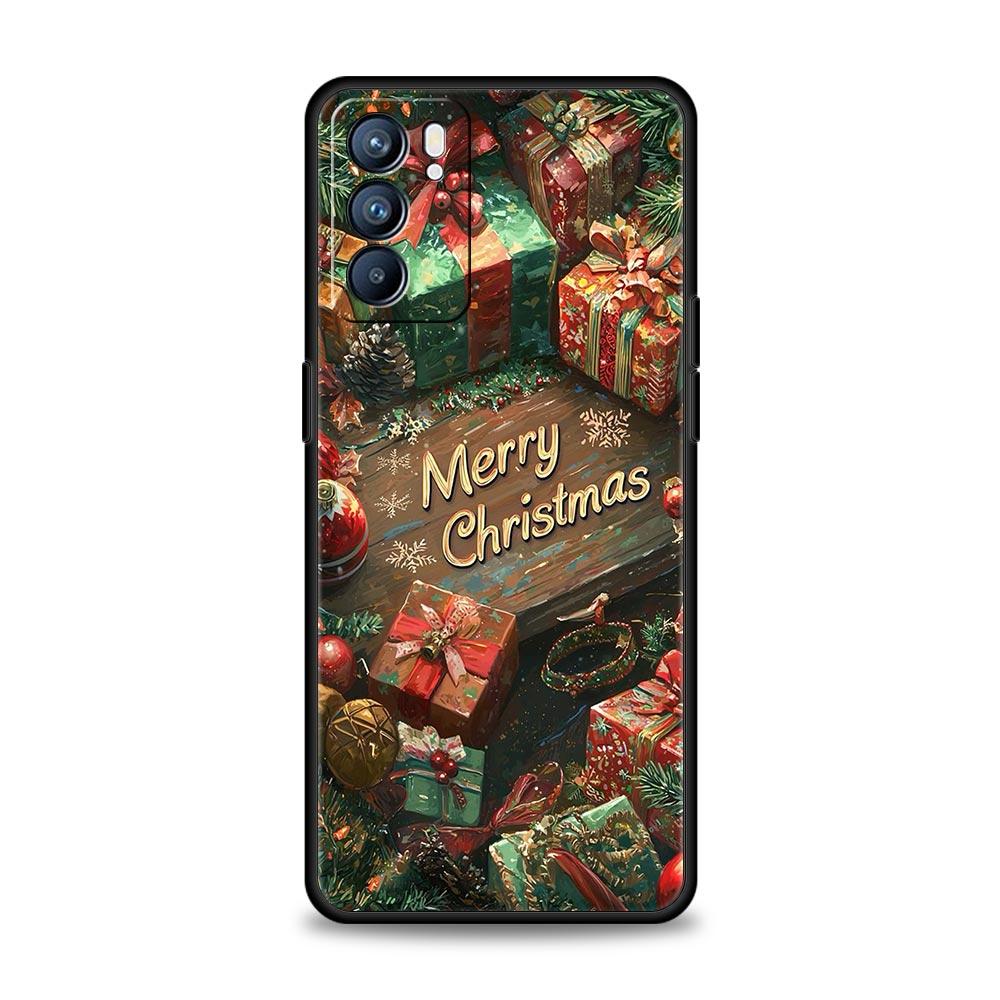 Merry Christmas Phone Case For Oppo Reno 13 12 11 10 7 F Find X5 X6 A98 A80 A79 A78 A57 A54 A31 A17 Pro 5G Soft TPU Cover Capas