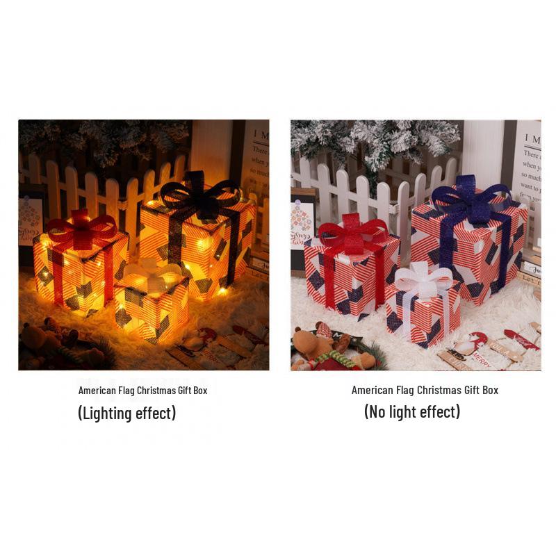 Cross-Border Christmas Luminous Gift Box Set: Outdoor Decorative Lights for Courtyard & Mall Display
