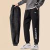 Li Ning Sports Fashion Series Letter Mid Waist Comfortable Breathable Versatile Cuffed Knitted Sports Pants Men bottoms Black AKLUE43-1