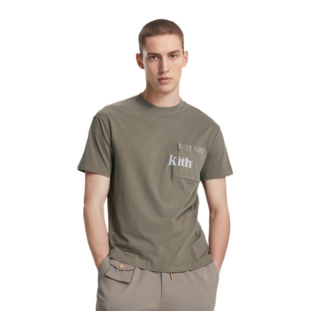 Kith Mens Letter Print Quinn Tee Pyrite KHM030453-240
