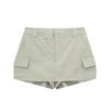 Kaslead Women's Fashion-Style Pocket Mid-Rise Pants Skirt
