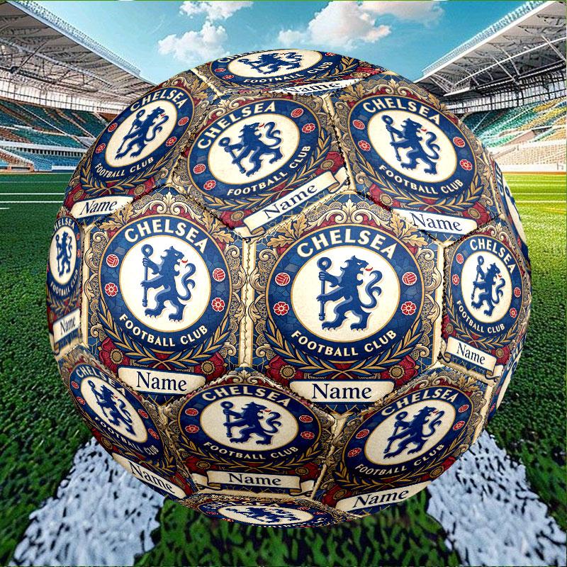 Custom Name Personalized Chelsea Football Club Print Size 5 Soccer Ball Training & Match Football, for Team, Kicking, Gift for Football Enthusiasts