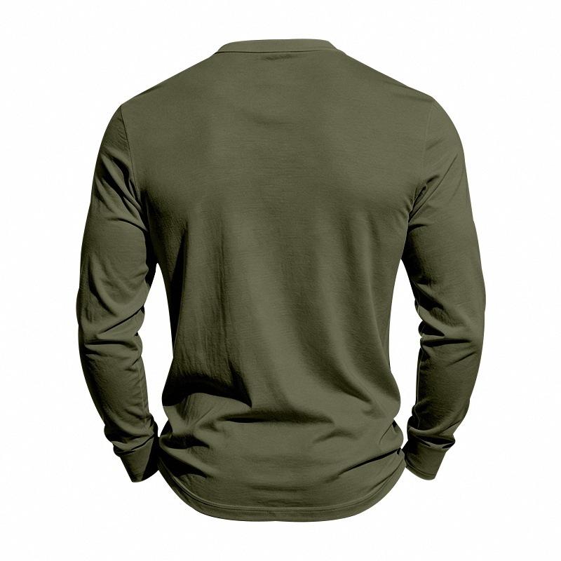 Herren S EU Größe Langarm T-Shirt Slim Fit Lässig Basisschicht