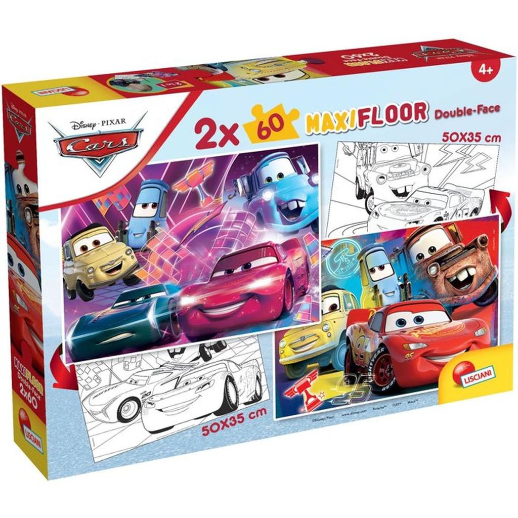 Puzzle MaxiFloor double face - Cars - LISCIANIGIOCHI - 2 x 60 pieces - Des 4 ans