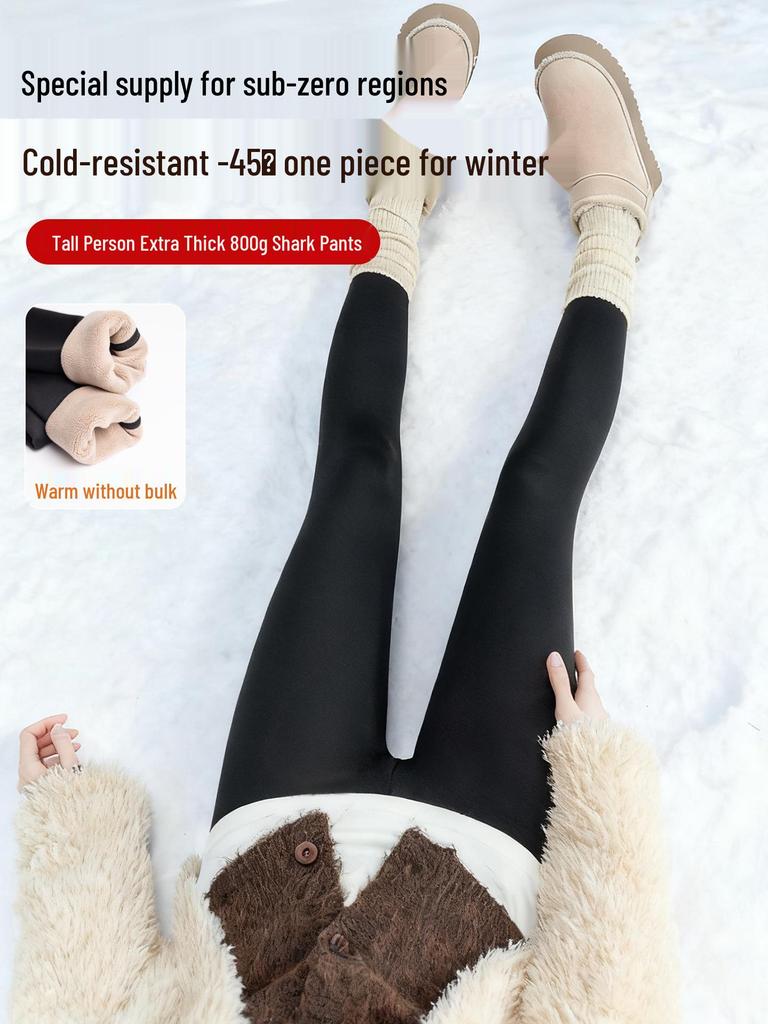 Women's Extra Thick Fleece-Lined High Waist Yoga Pants - 800g Cotton, Warm, Extra Long Winter Base Layer (2025)