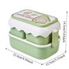 Double Layered Cartoon Lunch Box Drop-proof Compartment Lunch Box Plastic Lunch Box  Canteen