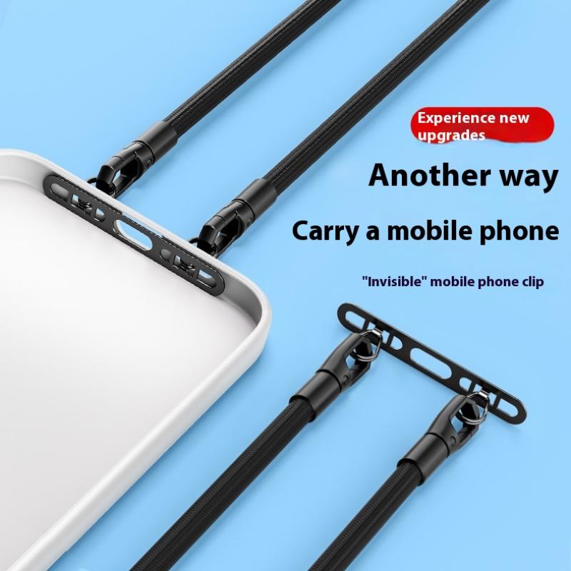 Metal Phone Hanging Tether Tab Upgraded Double Buckle Hole Ring Cell Phone Lanyard Patch Strap Replacement Part For Iphone Cases
