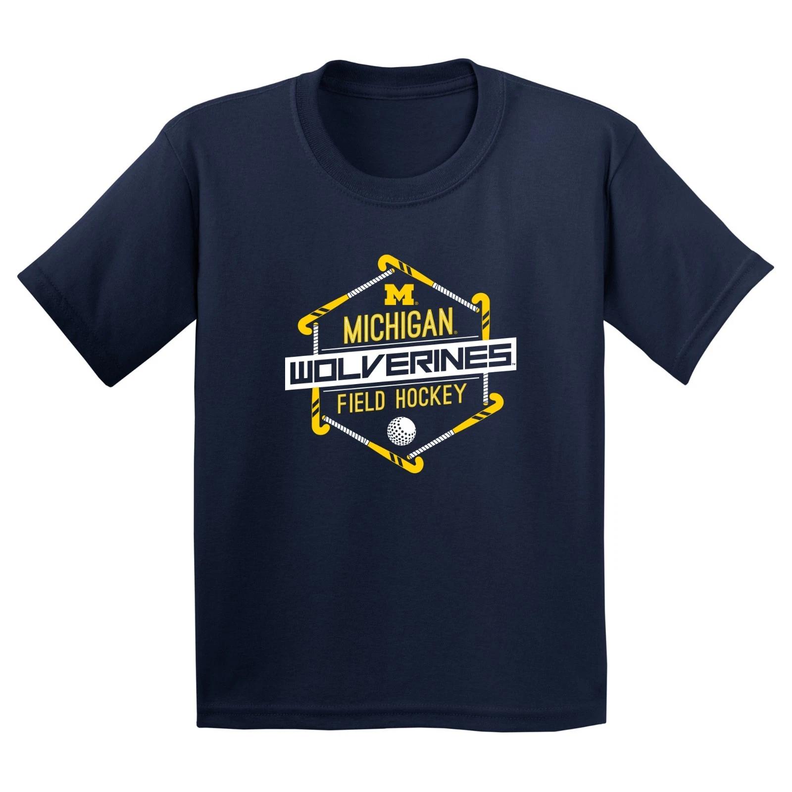 Michigan Wolverines Field Hockey Hex Youth T-Shirt - Navy XL