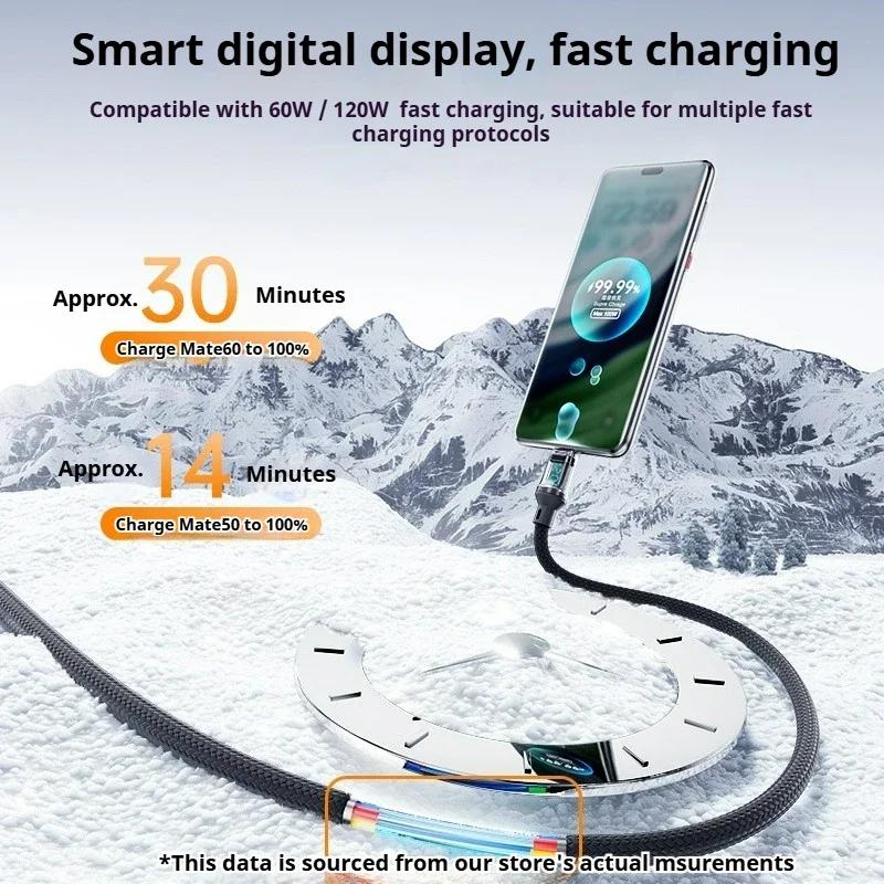 Vivo FlashCharge Cable 120W Max Fast Charging USB C To C with LED Display for X Series Also iPhone 15 MacBook Huawei OPPO Phones