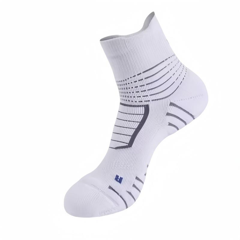Men's Cotton Towel Bottom Thick Anti Slip Shock Absorption Professional Running Marathon Basketball Tube Socks