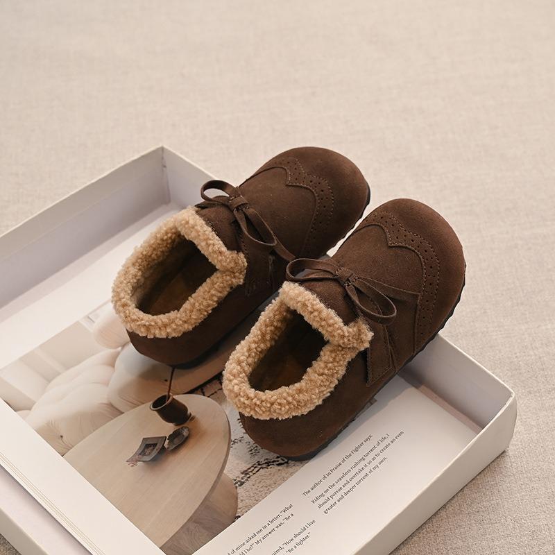 Kids Korean Style Fleece Lined Winter Shoes For Boys And Girls
