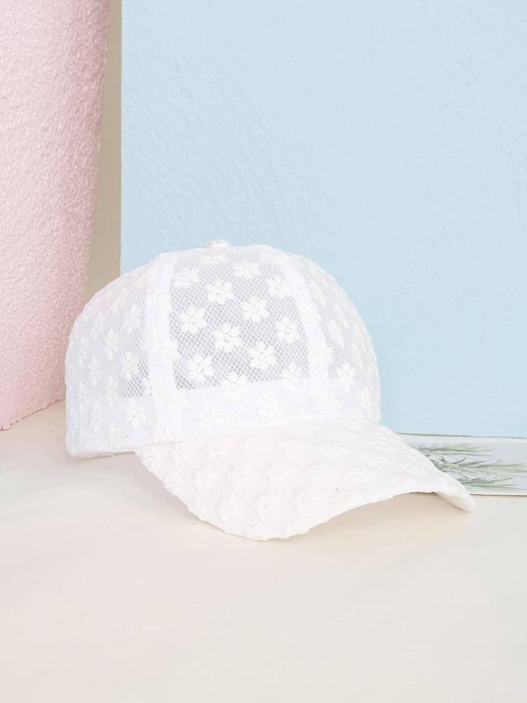 Summer Lace Hat Cotton Baseball Cap for Women Girl Breathable Mesh Snapback Hat Hip Hop Fashion Female Cap Flower Hat Adjustable