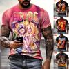 Summer Round Neck 3D Rock ACDC Music Print Top Fashionable Casual Short Sleeved Men's T-shirts