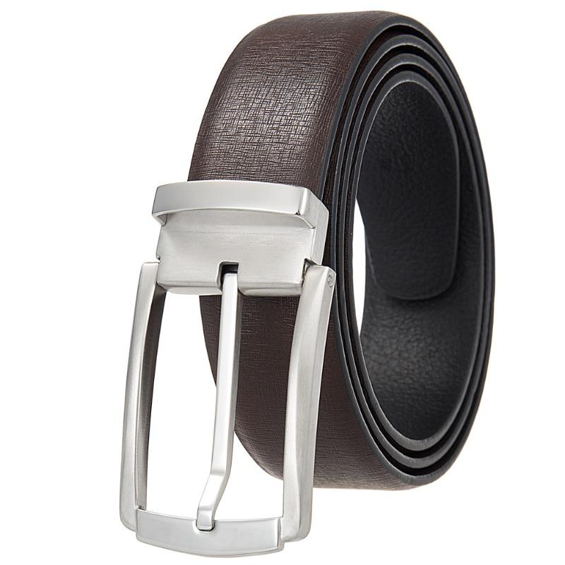Pin Buckle Belt, Punched Belt, Men First Layer Cowhide Belt