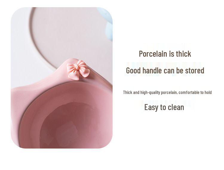 Ceramic Cat and Dog Food Bowl - Cute and Functional Pet Feeding Dish