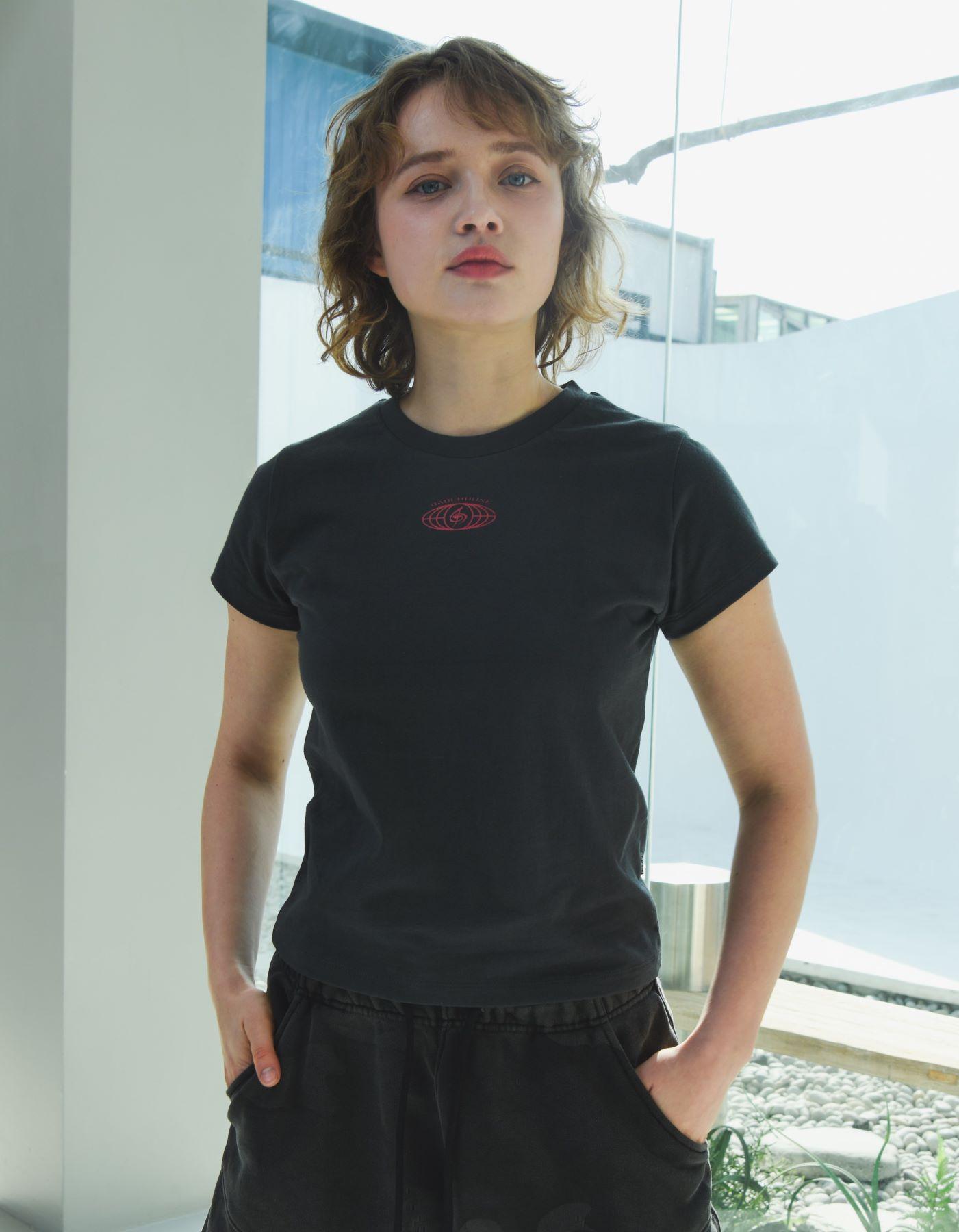 Bajubiju Babihouse Crop T-Shirt [Chacoal] Free