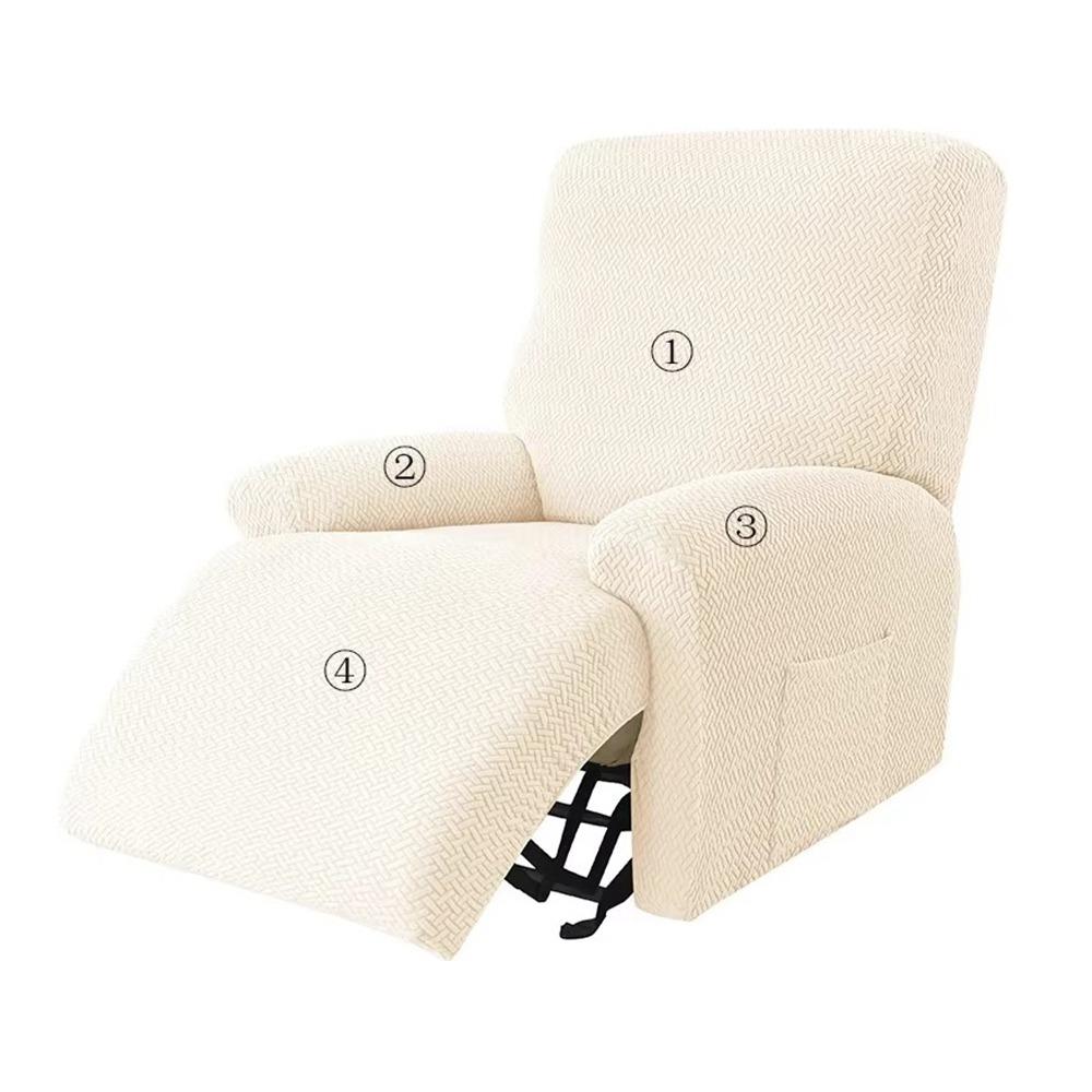 

Split Back Design Armchair Cover Solid Color T Jacquard Cover Universal Couch Slipcovers бежевий