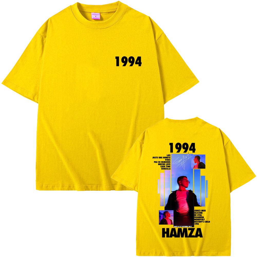 Rapper HAMZA 1994 Tour Album 2025 T Shirts Men Women Fashion Cotton Vintage Short Sleeve Tshirt Hip Hop ONeck Tees Streetwear
