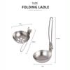 Stainless Steel Slotted Spoon with Folding Handle Kitchen Utensil Cooking Spoon for Cooking and Frying