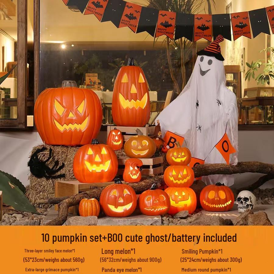 Luminous Large Halloween Pumpkin Lantern: Outdoor Decoration & Shopping Mall Display Props