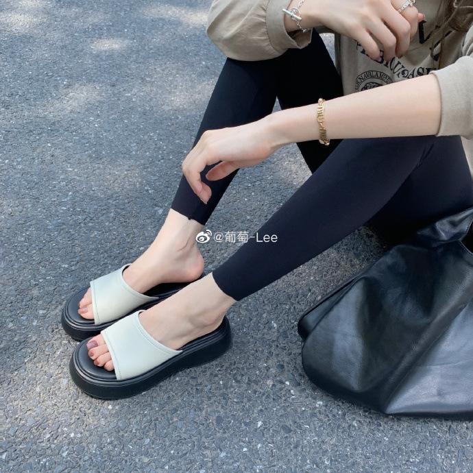 

Версия из овчины~ Обувь на платформе, повседневные шлепанцы, женские сандалии для улицы 40 белый