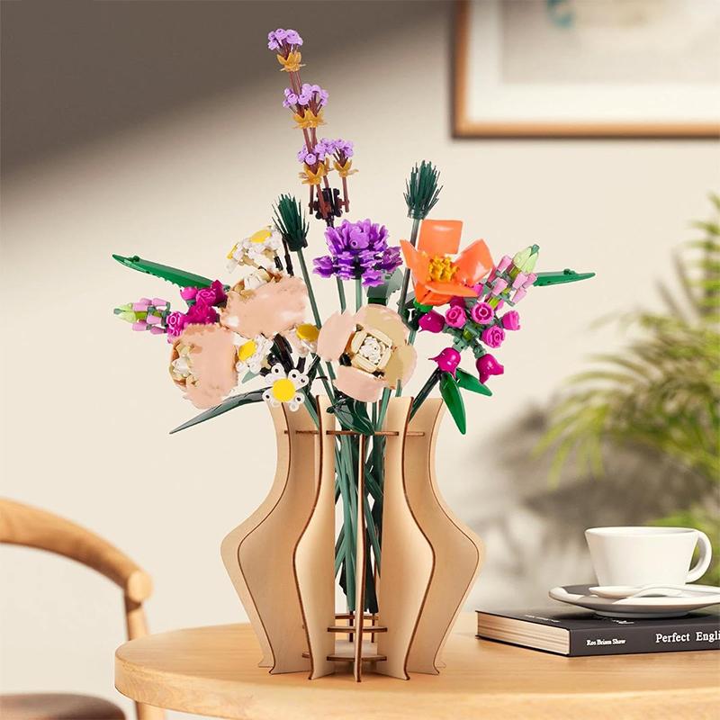 3D Holzpuzzle Blumenvase Blumenvase Bauset Nahtlose Passform DIY Holzbastelarbeiten Hobbyset Für Café Schlafzimmer Dekoration