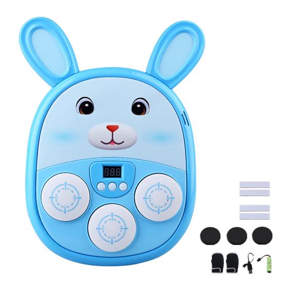 Music Boxing Machine for Kids Teens Adults Cartoon Wall-Mounted Trainer Equipment with LED Electronic Focus Training Target 3 Game Modes Boxing Music