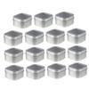 Operitacx Tin Square Metal Tins with DIY Candle Tin Cans with Windows and Lids for Candle Making 15-Piece Boxes, 4-Ounce Lids, Containers,