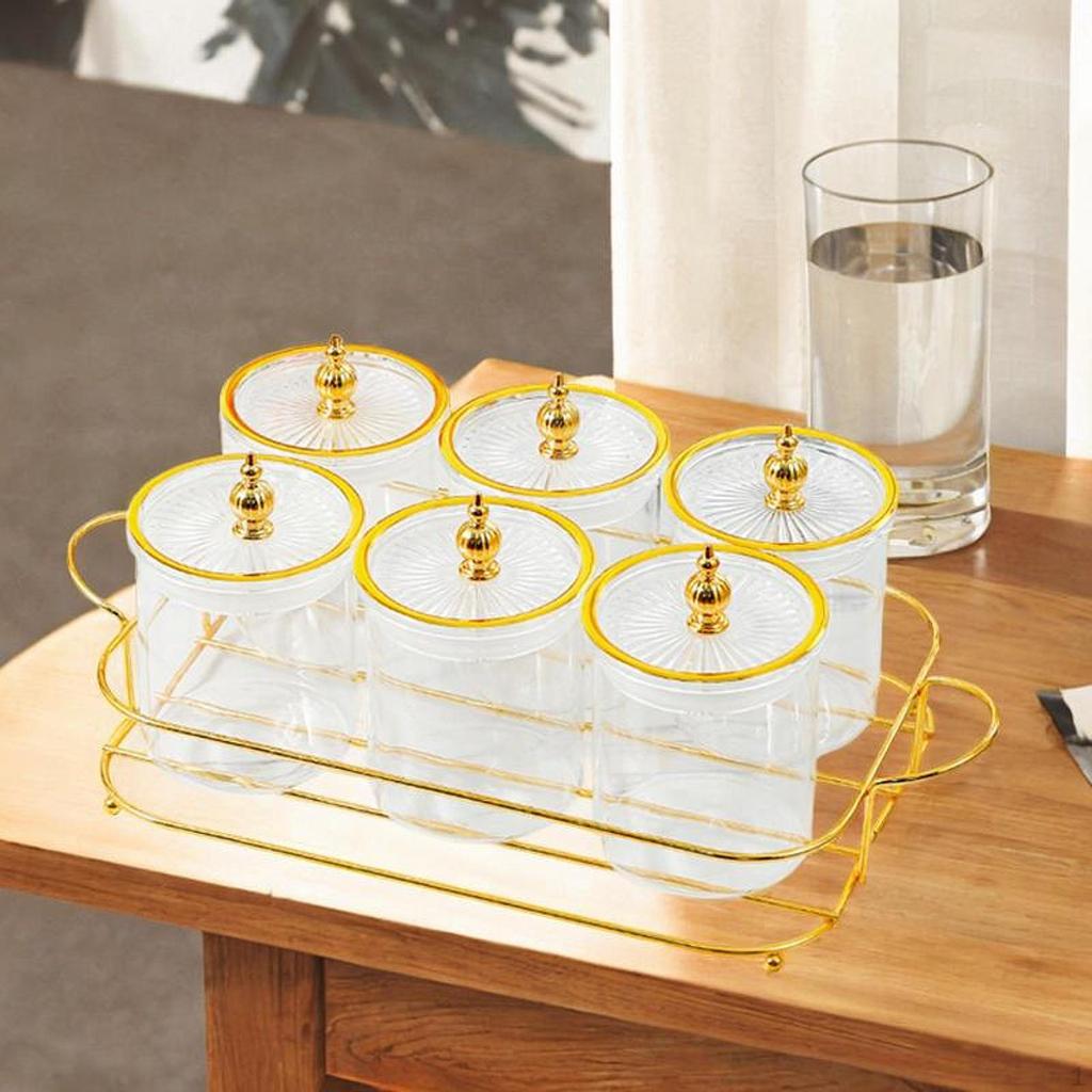 Dried Fruit Plate 6 Cookies Jars, Nordic Multipurpose Appetizer Serving Tray Divided