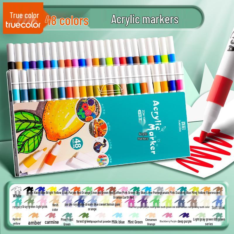 True Color Quick-Drying Waterproof Acrylic Marker for Kids - Opaque Hand-Painted Graffiti & Art Drawing Pen.