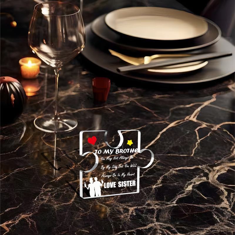 Unique Acrylic Brother Gift. Decorative centerpiece for Christmas or birthday from sister.