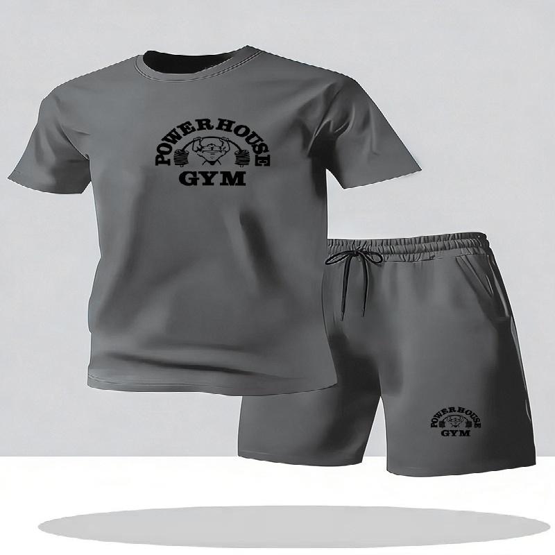 Men's set 2026 summer men's clothing casual T-shirt+shorts two-piece set men's short sleeved breathable sports set two-piece set