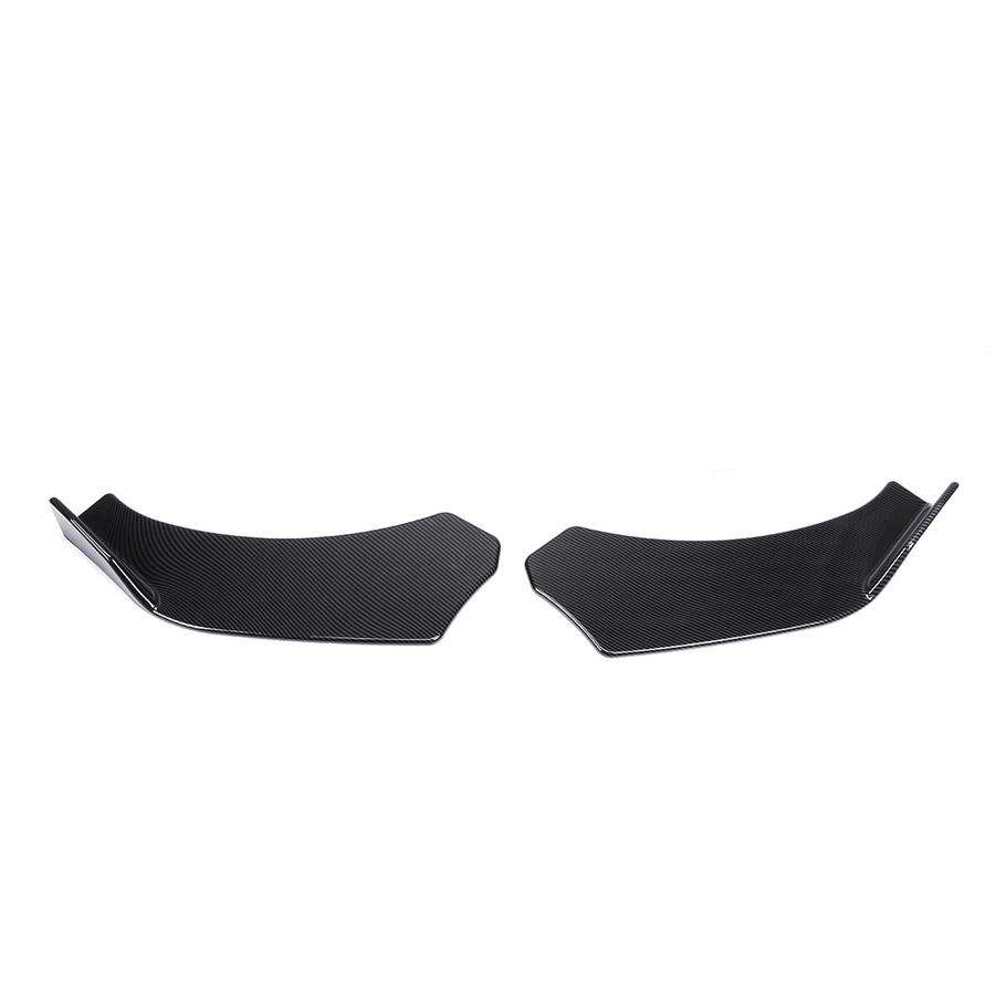 2Pcs Carbon Fiber Look Car Front Bumper Splitter Lip Body Protector Diffuser Kit