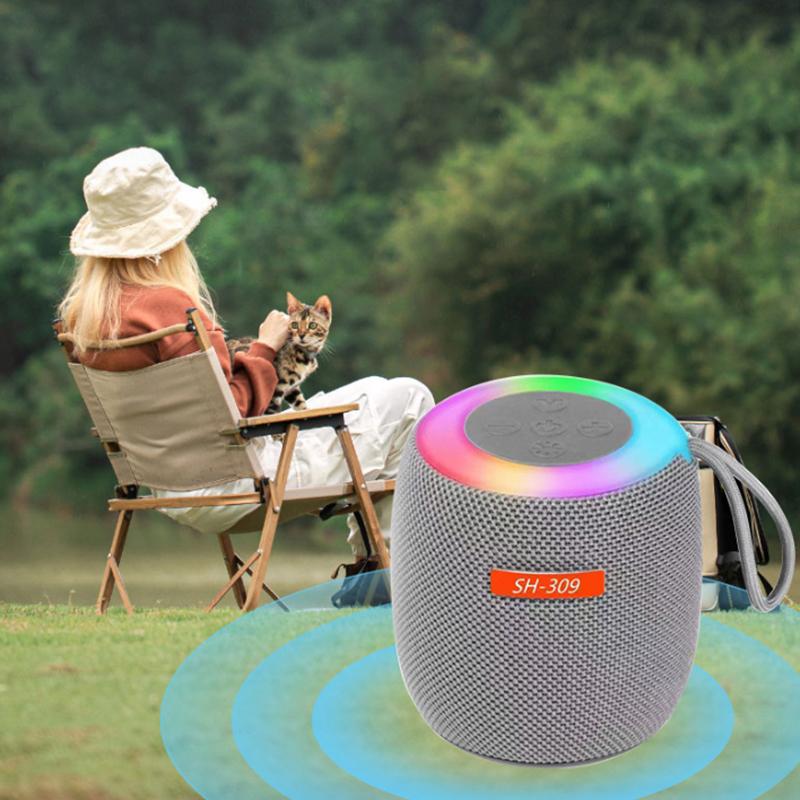 Bezprzewodowy Głośnik Bluetooth Wodoodporny Kolorowe Światła RGB Efekt Dźwięku Stereo Bas Ładowanie Przenośny Głośnik