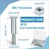 Motorcycle Handlebar Lever Pivot Bolt in Low Carbon Steel Material,M10 Flat Slotted Head,M6 Threading,Overall Lenght 32mm,Compatibel with 25mm