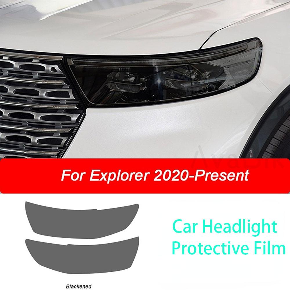 PPF Car Headlight Protective Film Front Light Transparent Blackened TPU Sticker for Ford Explorer 2016-On U502 U625 Accessories