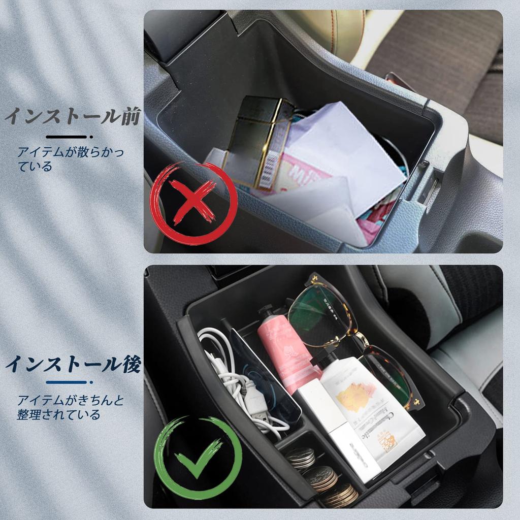 BIBIBO Console Storage Box for the New Honda Vezel Includes Rubber and Accessories (2nd Generation), Mat, Non-Slip Tray, (Black)