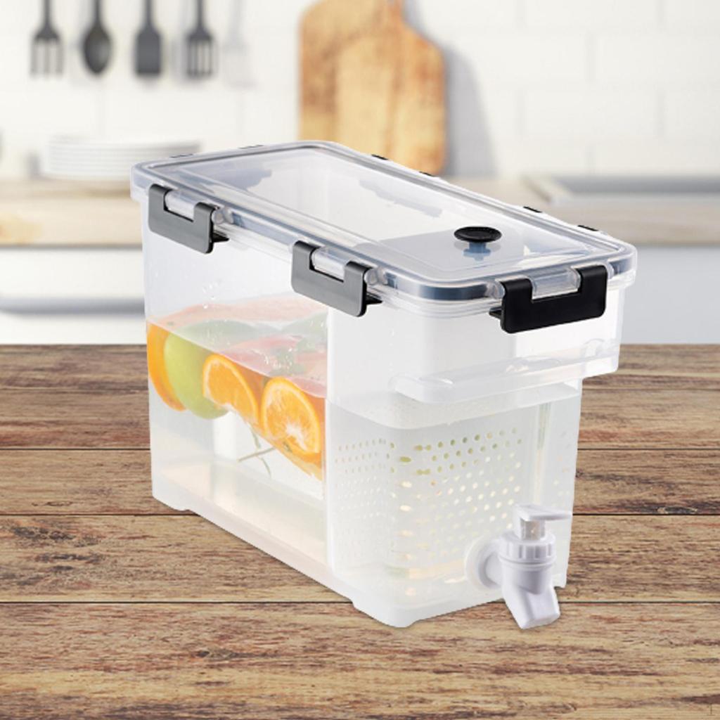 Cold Kettle with Faucet Beverage Dispenser Sealed Clear Water Container Pitcher