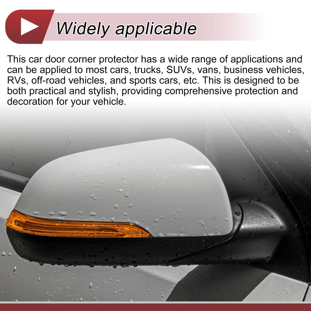 HEROFFIX 1 Set Stötsäkra Låskantslister för Bil Justerbar Backspegel Dörrbuffertskydd Röd Kolfiber