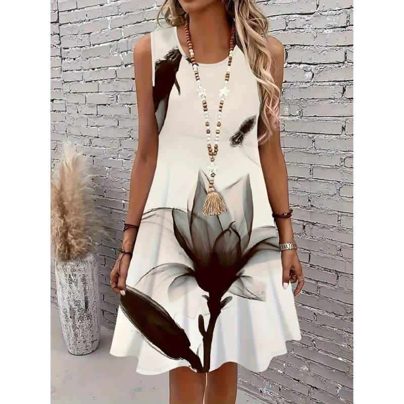 Fashion Women s Dress 3D Casual Color Printing Casual Dress S