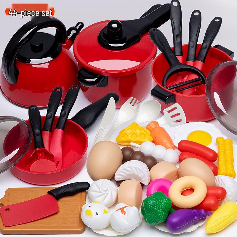 Kids' Pretend Play Kitchen and Fruit Cutting Toy Set